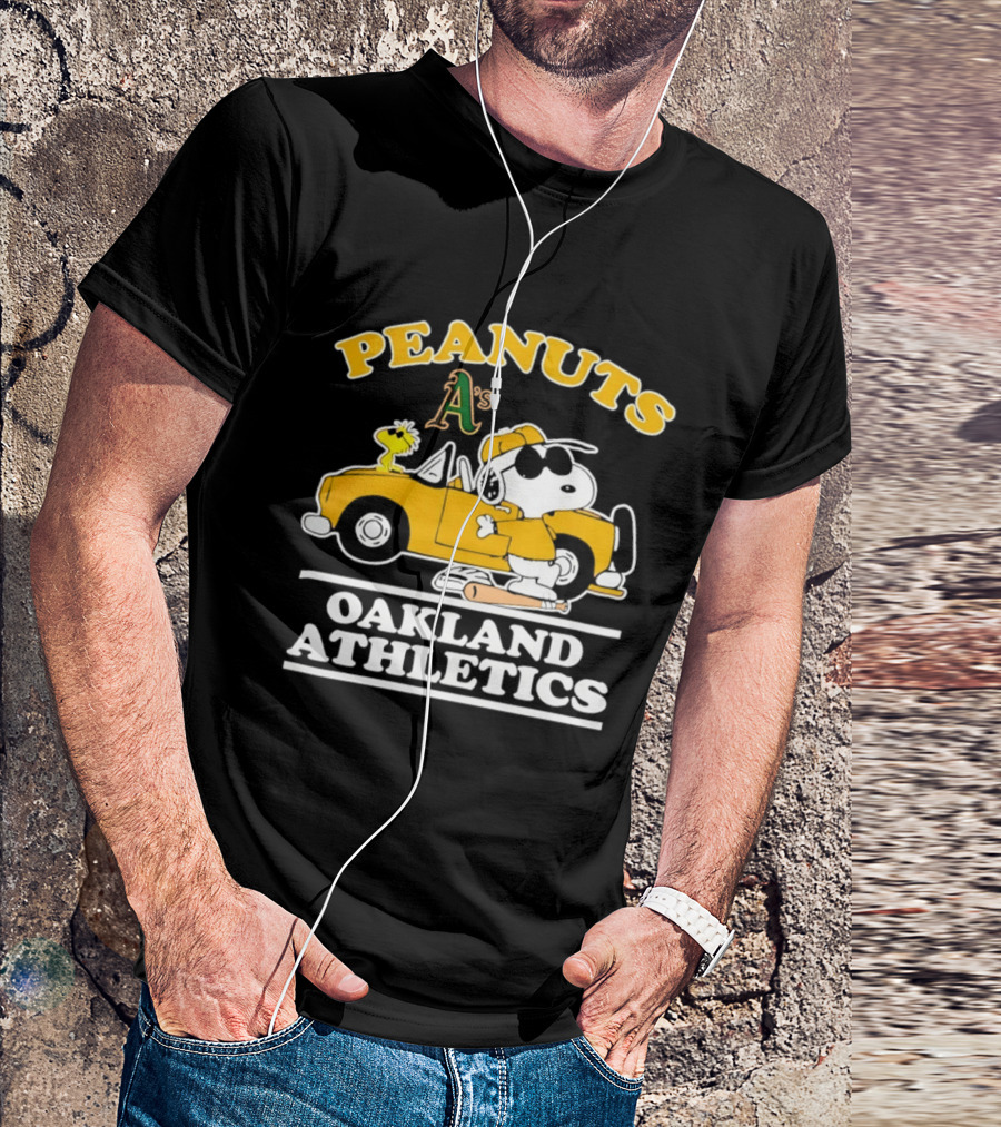 Peanuts Snoopy Woodstock Oakland Athletics A's T-Shirt