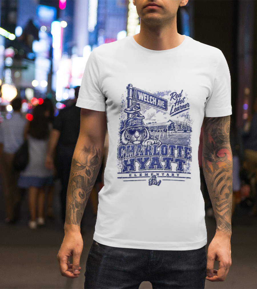 Charlotte Hyatt Welch Ave Tigers Red Hot Learner Elementary T-Shirt