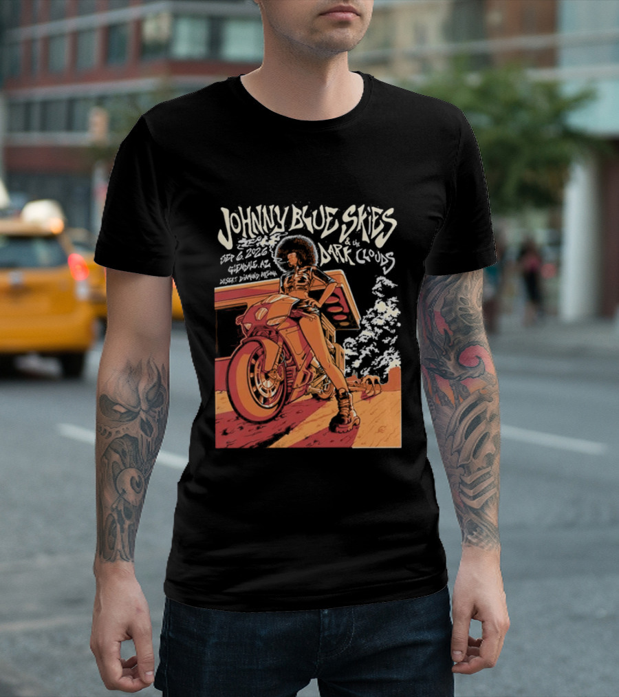 Johnny Blue Skies And The Dark Clouds Glendale AZ September 8 2026 Desert Diamond Arena Event T-Shirt