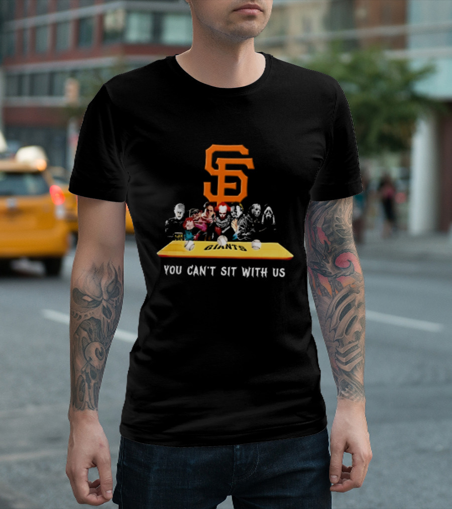 San Francisco Giants MLB You Can't Sit With Us Horror Characters Dugout Bench T-Shirt