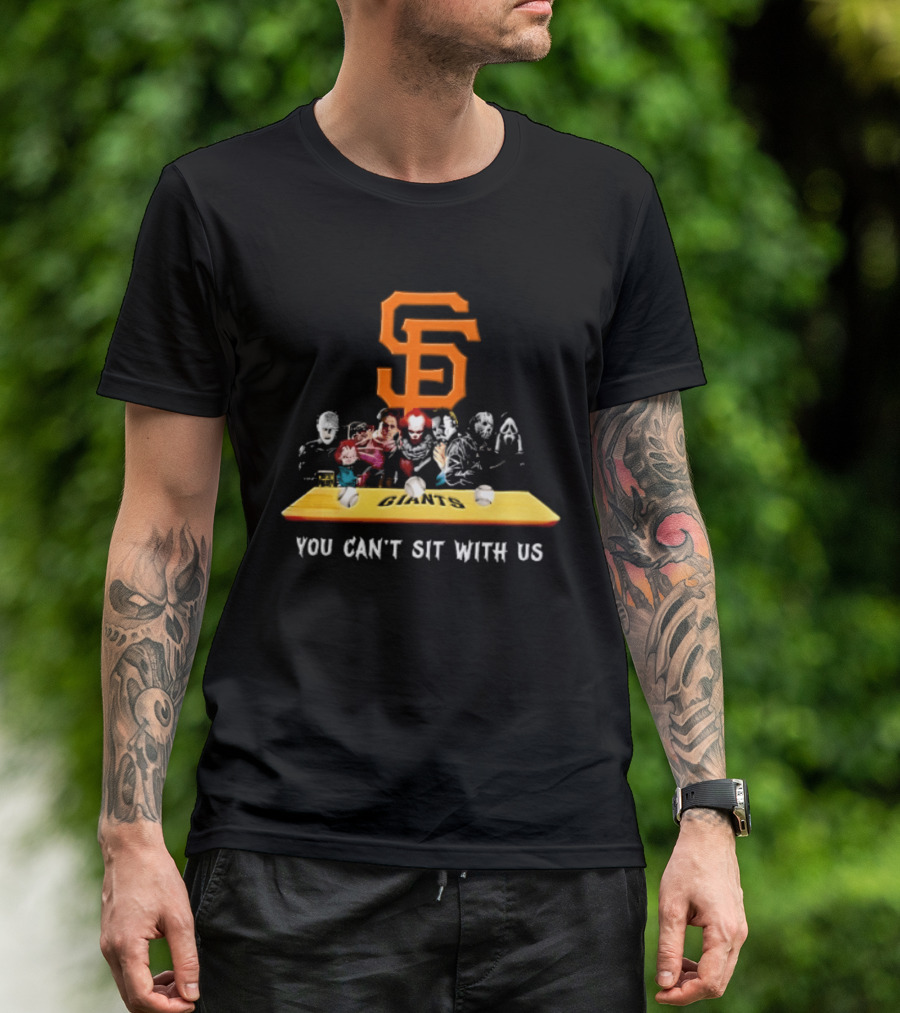 San Francisco Giants MLB You Can't Sit With Us Horror Characters Dugout Bench T-Shirt