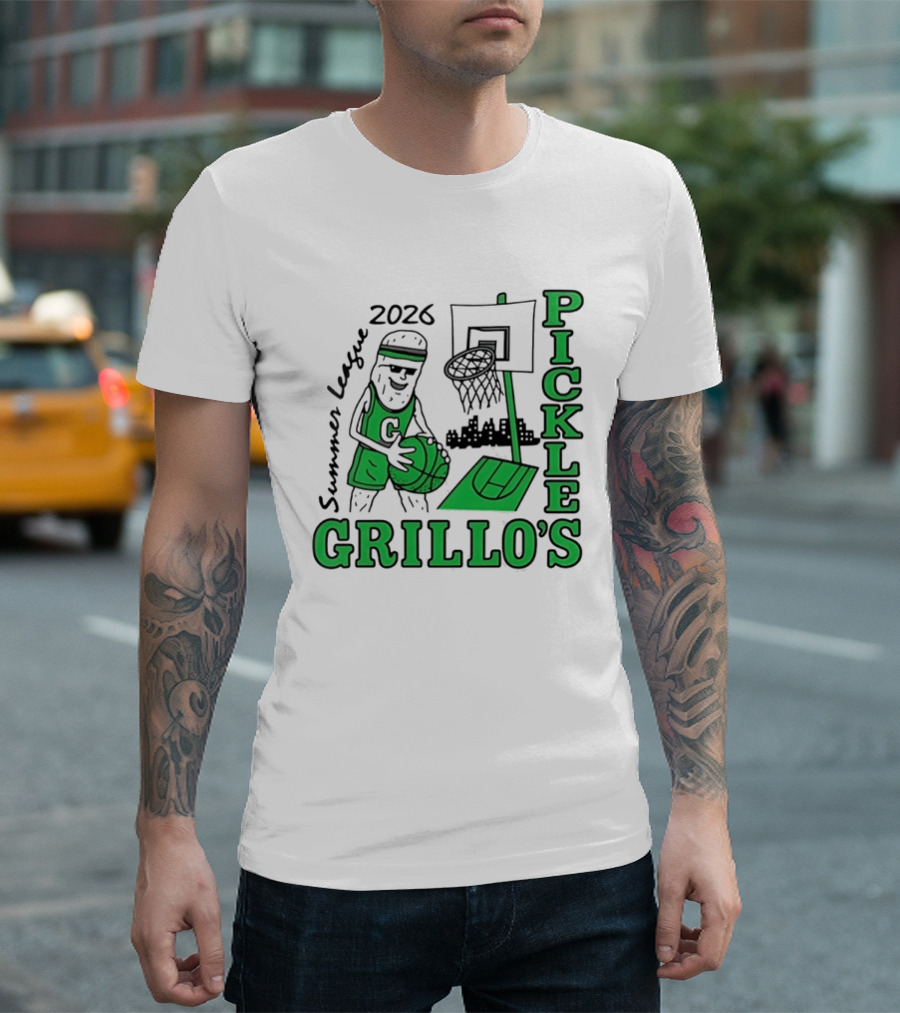 Grillo's Pickles 2026 Summer League Basketball Player And Hoop Fun T-Shirt