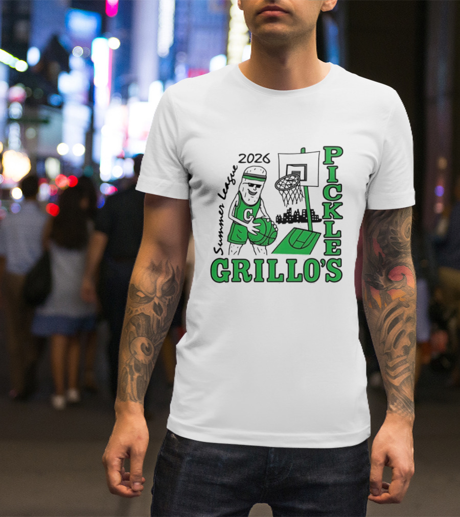 Grillo's Pickles 2026 Summer League Basketball Player And Hoop Fun T-Shirt