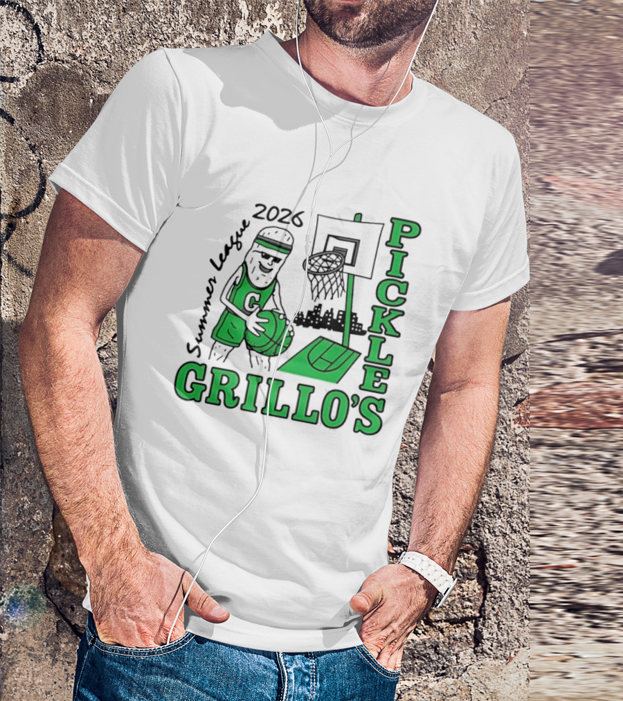 Grillo's Pickles 2026 Summer League Basketball Player And Hoop Fun T-Shirt