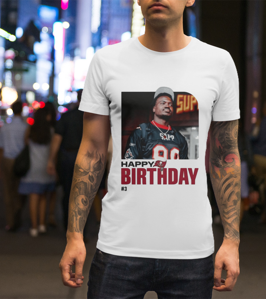 Happy Birthday Rueben Jr. Sapp Jersey #3 Football T-Shirt