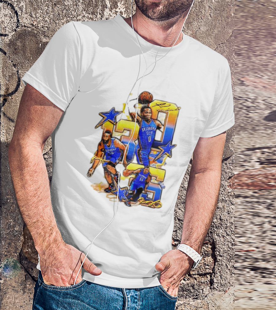 James Harden Russell Westbrook Kevin Durant Oklahoma City Thunder NBA Legends T-Shirt