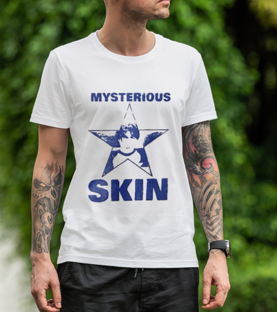 Mysterious Skin Distressed Blue Star Male Bootleg T-Shirt