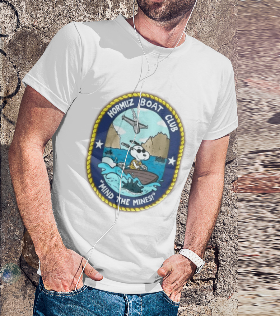 Hormuz Boat Club Snoopy Mind The Mines Marine Adventure Patch T-Shirt