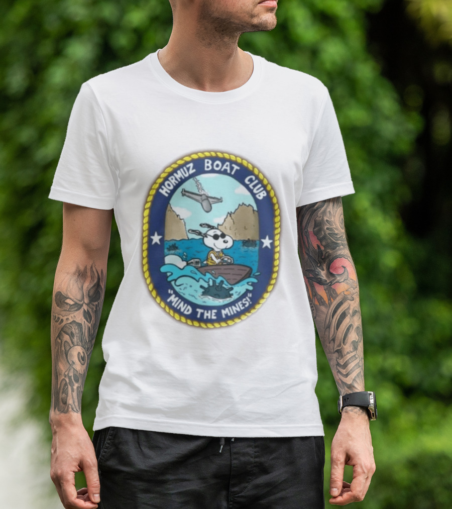 Hormuz Boat Club Snoopy Mind The Mines Marine Adventure Patch T-Shirt