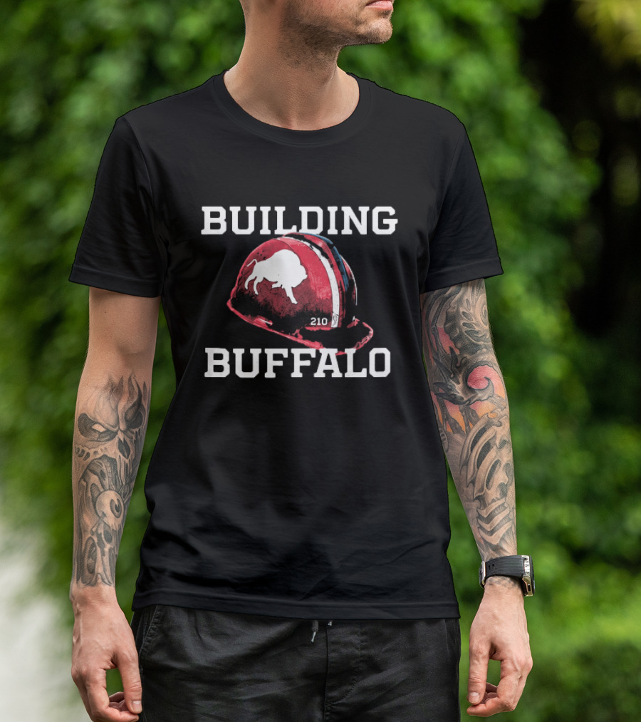 Building Buffalo 2026 Highmark Stadium Helmet T-Shirt