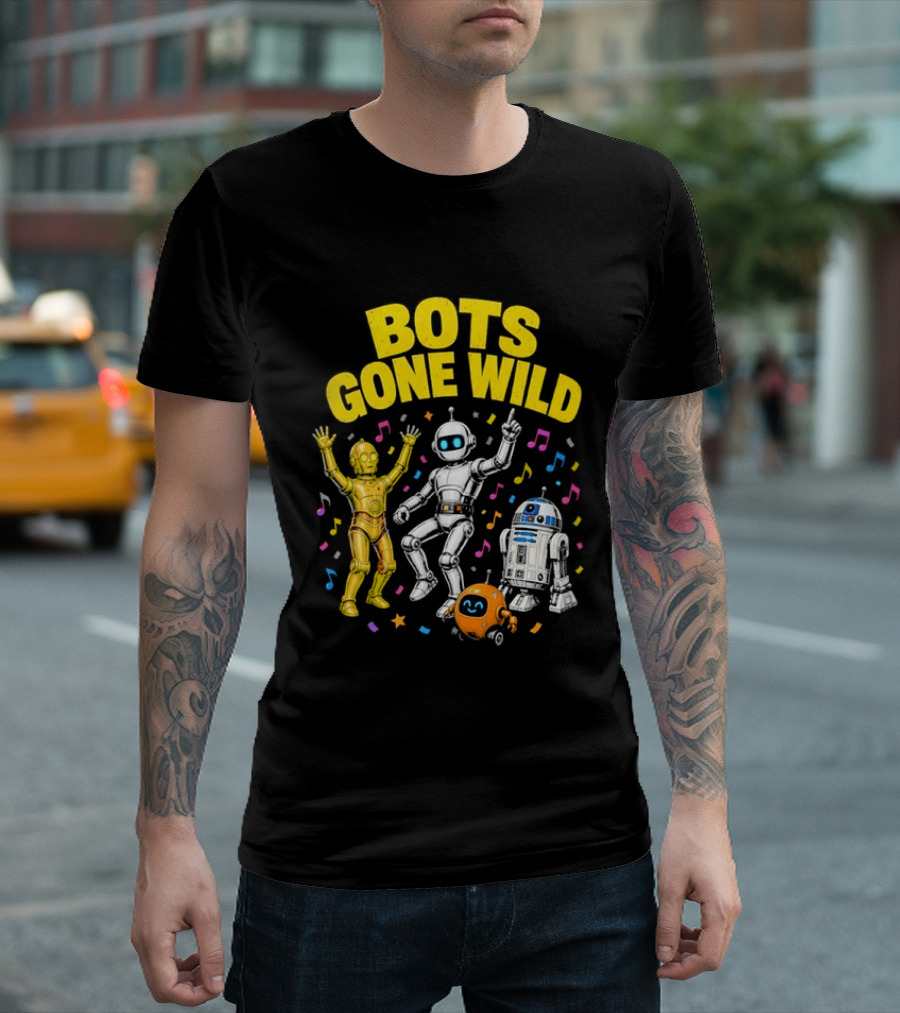 Bots Gone Wild With Star Wars Droids C 3PO R2 D2 Celebration T-Shirt