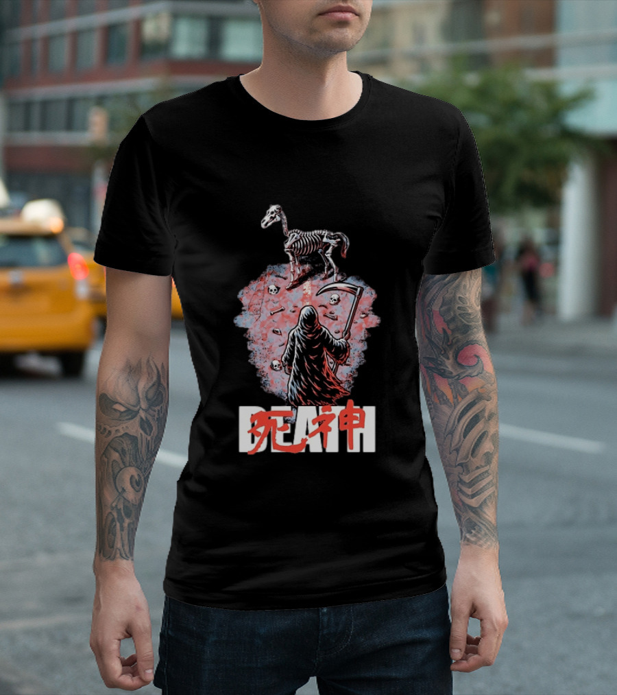Shinigami Grim Reaper Skeleton Horse T-Shirt