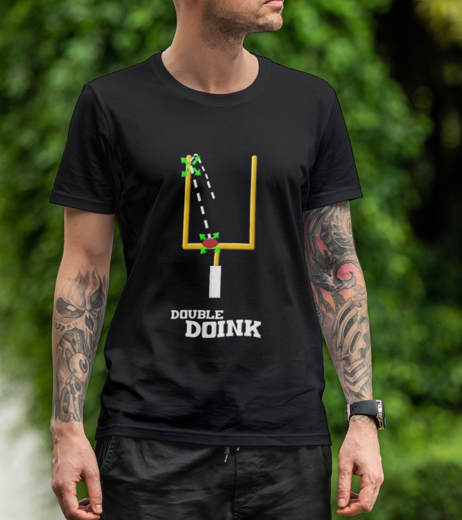 Double Doink Yellow Goalpost Football Collision Trajectory T-Shirt
