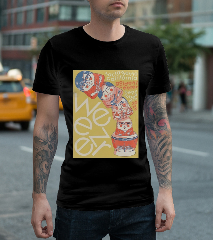 Sacramento California Golden 1 Center September 8 2026 Weezer Concert Matryoshka Dolls T-Shirt