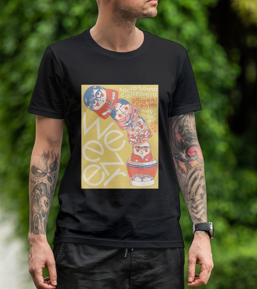 Sacramento California Golden 1 Center September 8 2026 Weezer Concert Matryoshka Dolls T-Shirt
