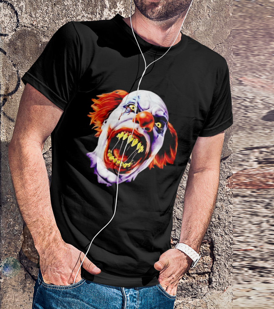 Scary Pennywise The Clown IT Horror Teeth And Fiery Hair T-Shirt