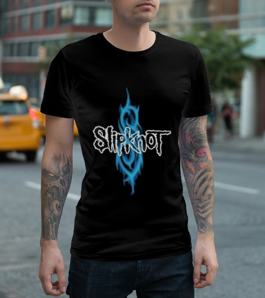 Slipknot Blue Tribal Flame Caustic Agnostic T-Shirt