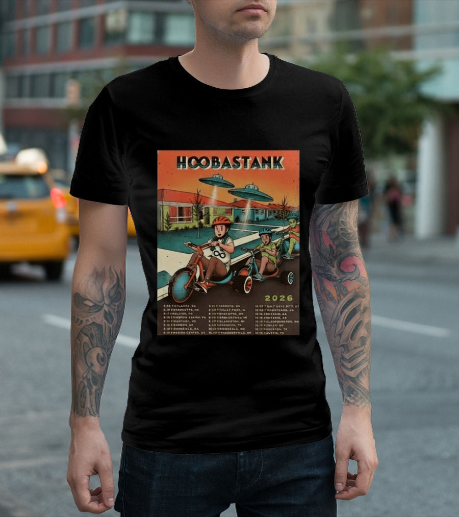 Hoobastank 2026 North America Tour Schedule Vintage UFO T-Shirt