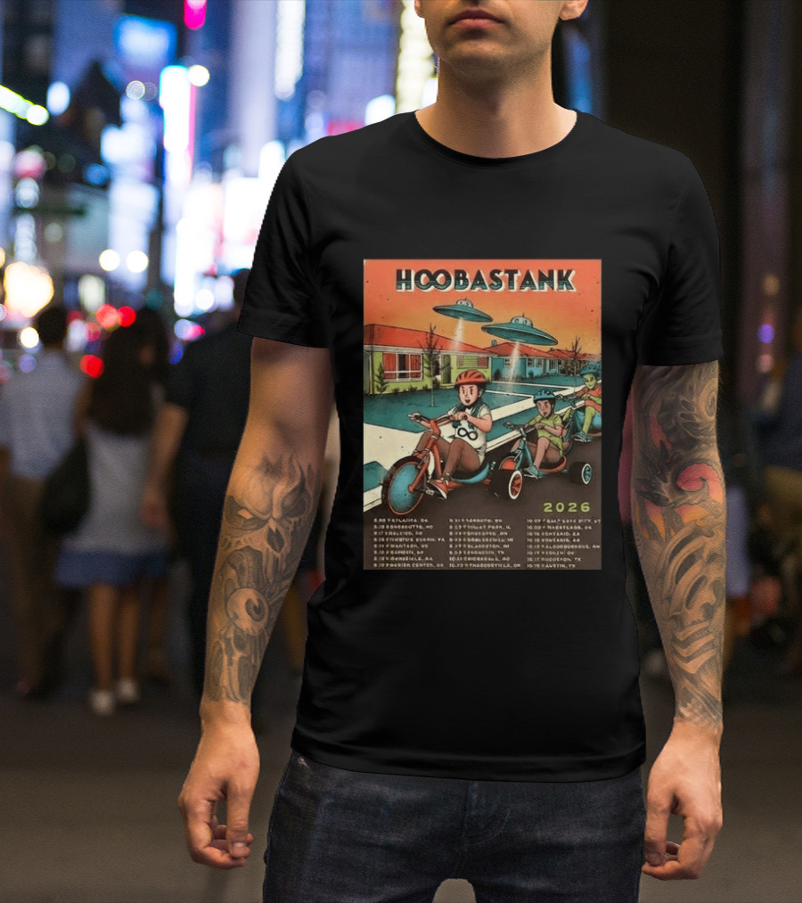 Hoobastank 2026 North America Tour Schedule Vintage UFO T-Shirt