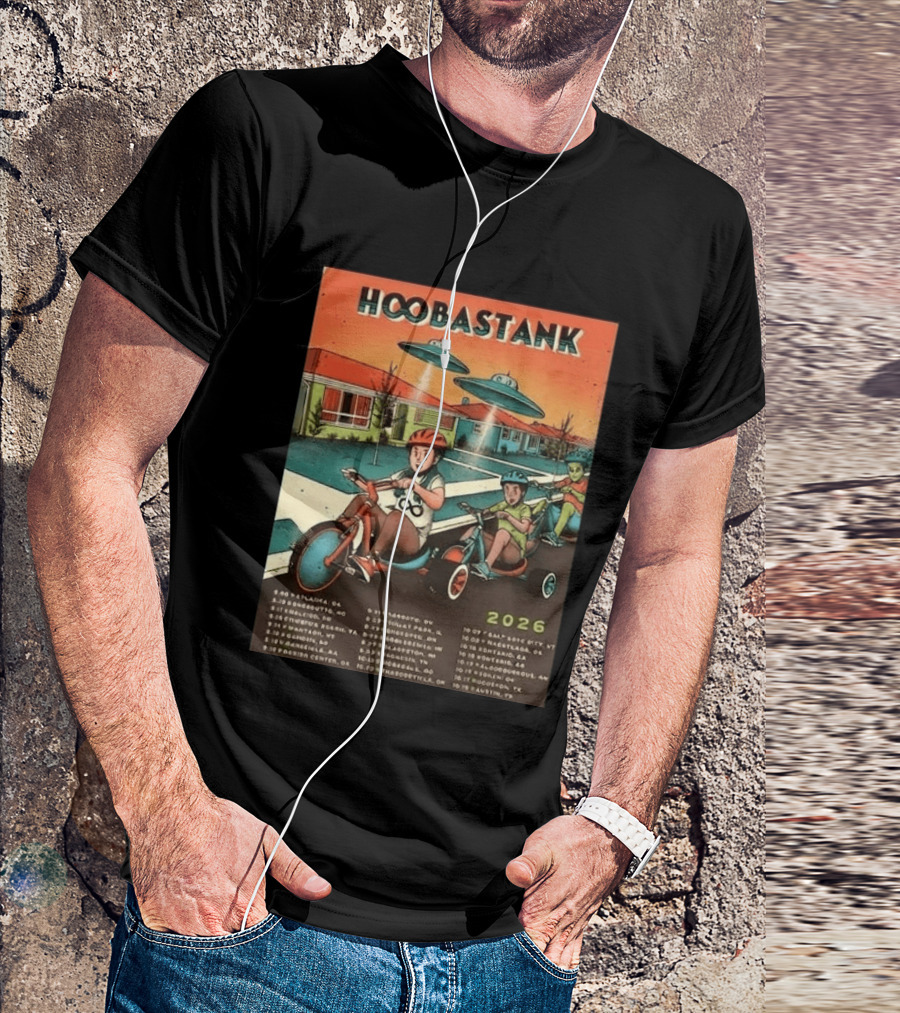 Hoobastank 2026 North America Tour Schedule Vintage UFO T-Shirt
