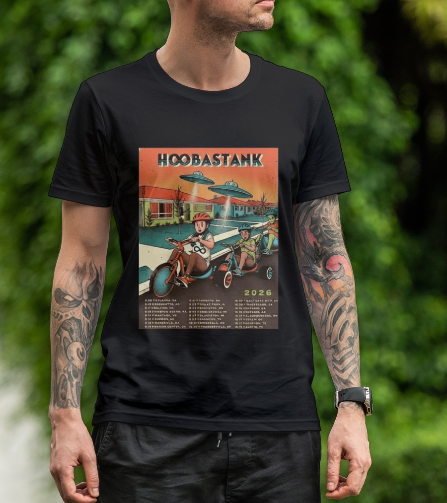 Hoobastank 2026 North America Tour Schedule Vintage UFO T-Shirt