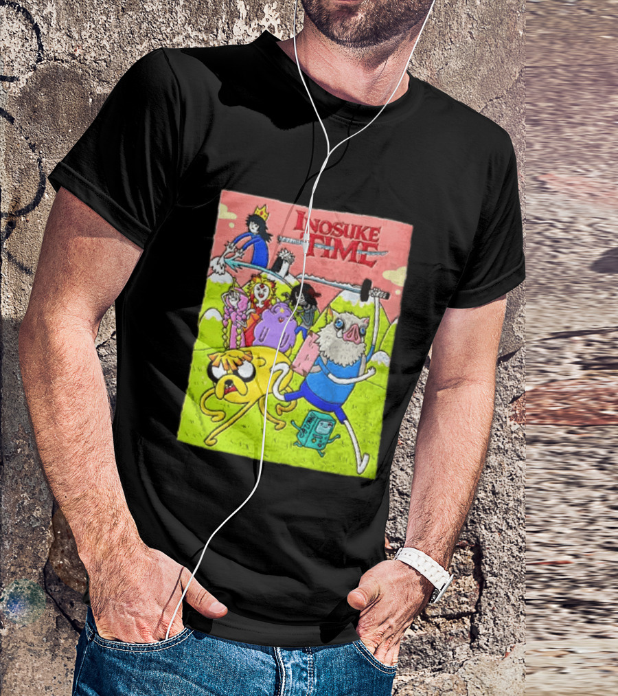 Inosuke Time Adventure With Demon Slayer Crossover Characters T-Shirt