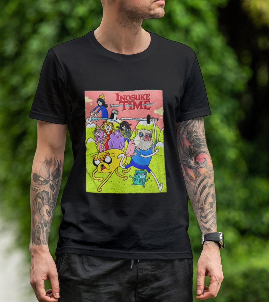 Inosuke Time Adventure With Demon Slayer Crossover Characters T-Shirt