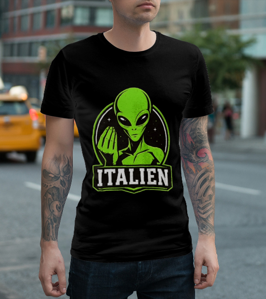 Italien Alien Hand Gesture Space Humor T-Shirt