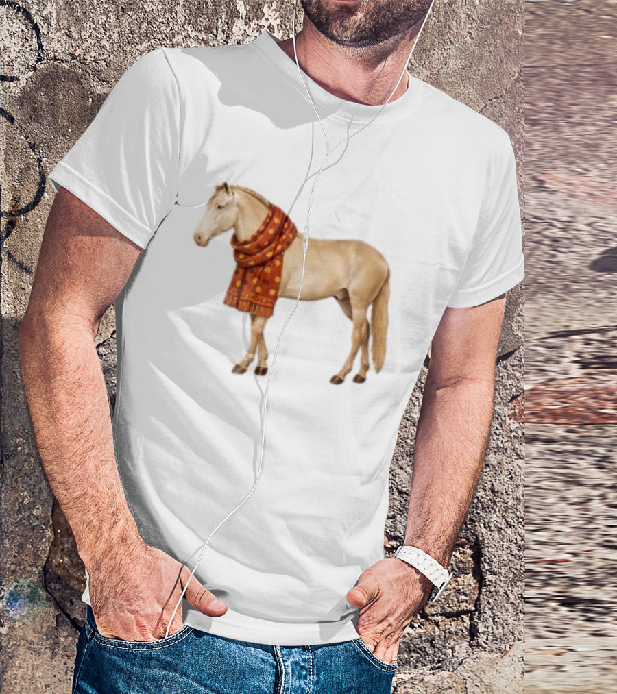 Did Someone Say Pumpkin Spice Latte Palomino Horse Autumn Leaf Scarf T-Shirt