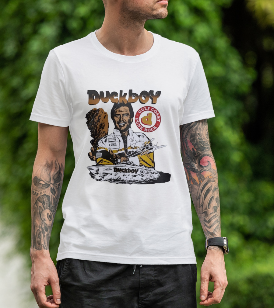 Duckboy Gulf Coast Punk Rock Diet Coke Racing Boat Signature T-Shirt