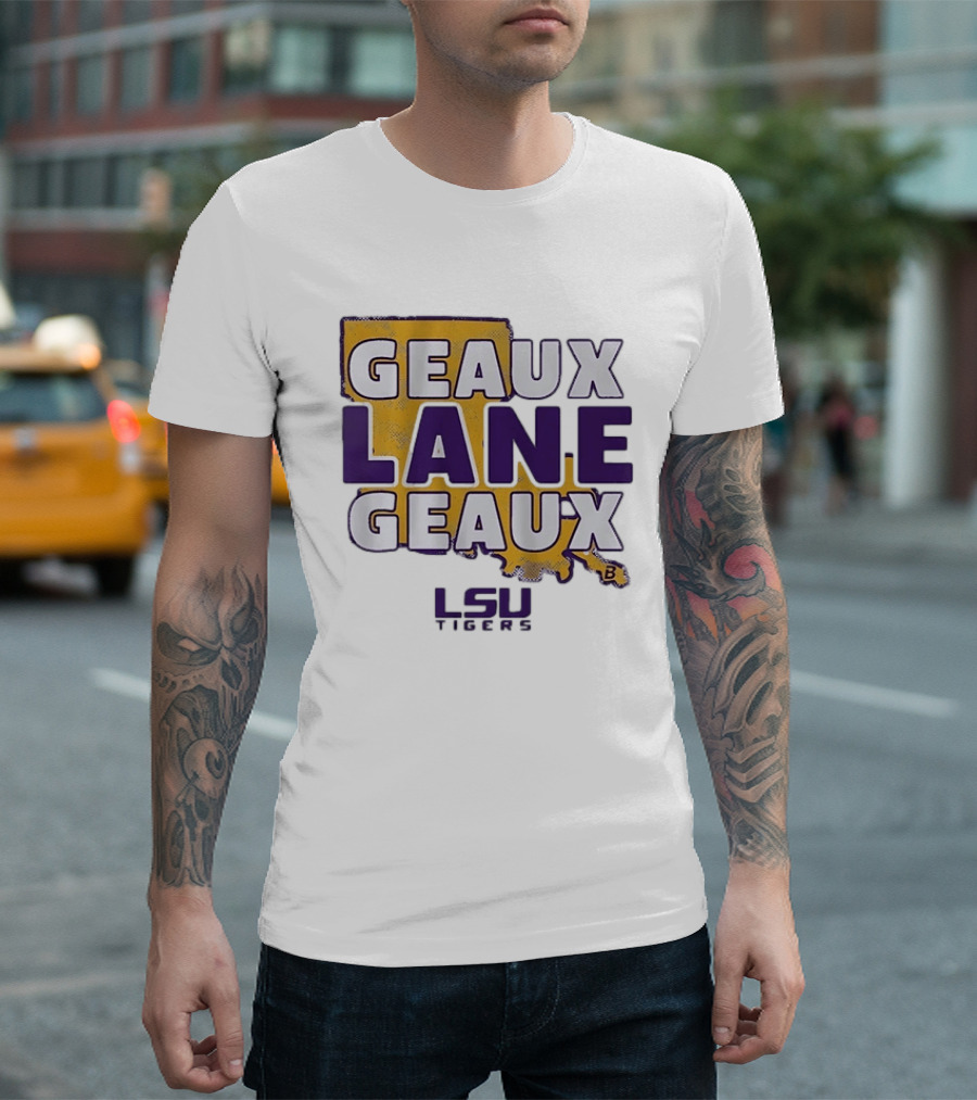 Geaux Lane Geaux LSU Tigers Louisiana State University Map T-Shirt