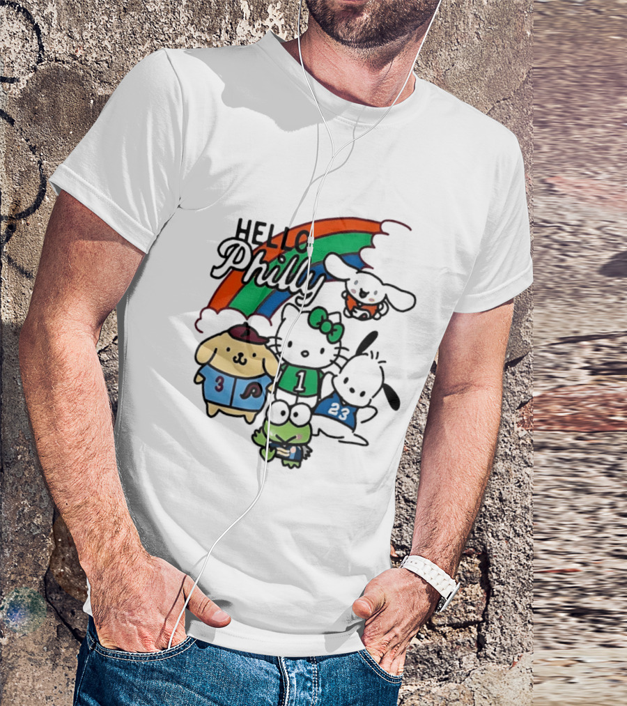 Hello Philly Sanrio Characters Rainbow Sports Team T-Shirt