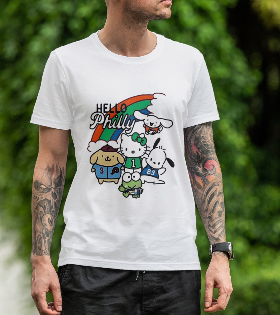 Hello Philly Sanrio Characters Rainbow Sports Team T-Shirt