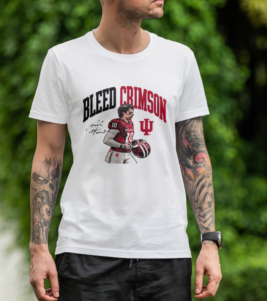 Bleed Crimson Indiana Josh Hoover IU Football T-Shirt