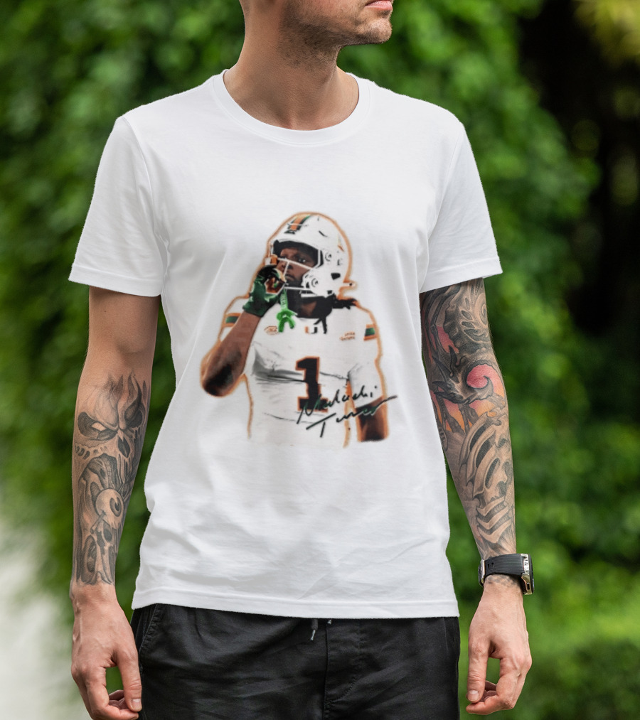 Miami Hurricanes Malachi Toney Player Photo Orange Glow NCAA Acc T-Shirt