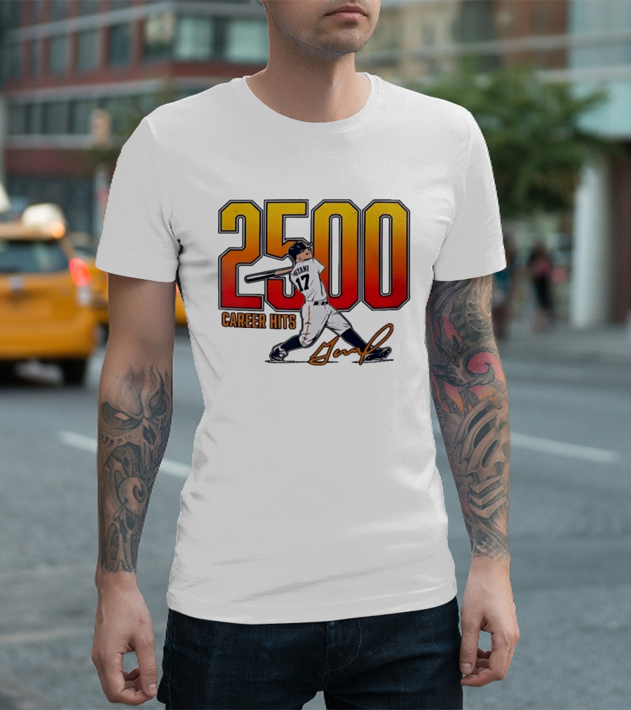 Shohei Ohtani 2500 Career Hits 17 Baseball Player Signature T-Shirt