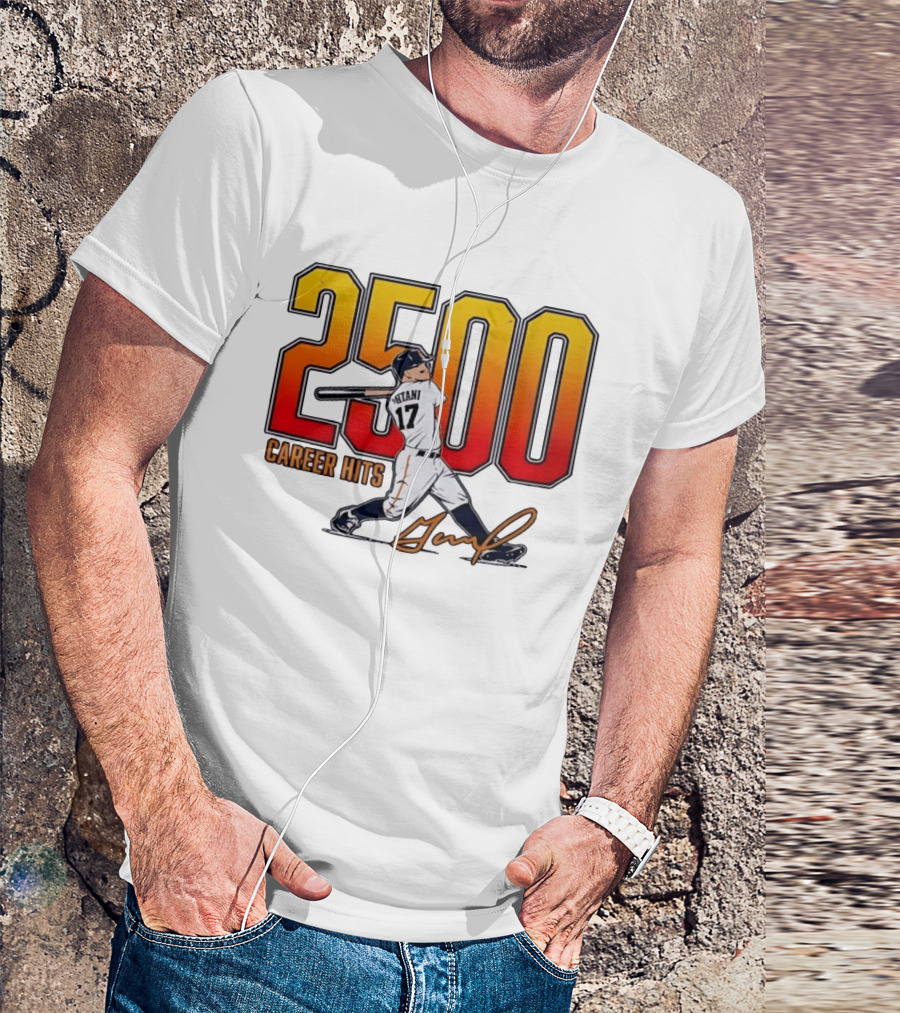 Shohei Ohtani 2500 Career Hits 17 Baseball Player Signature T-Shirt