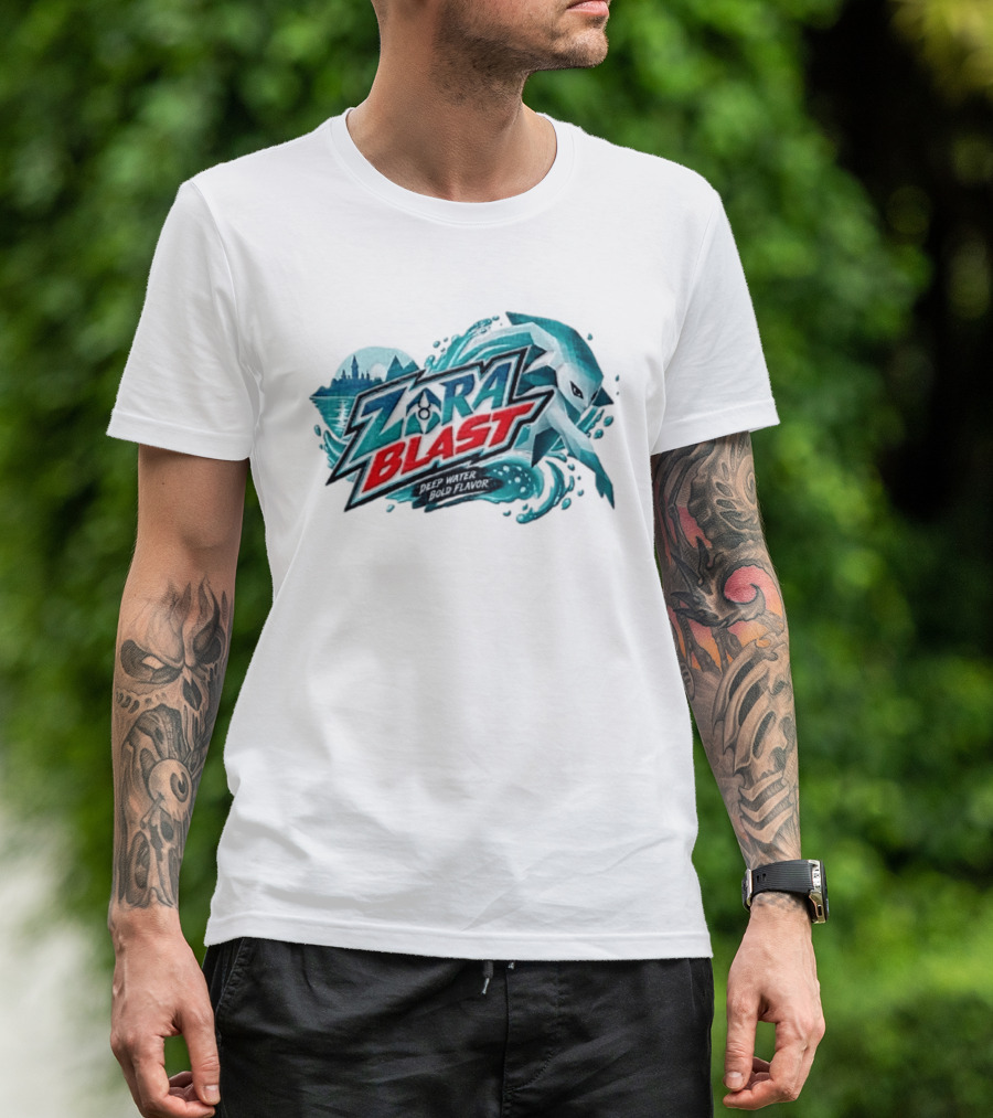 Zora Link The Legend Of Zelda Zora Blast Deep Water Flavor T-Shirt