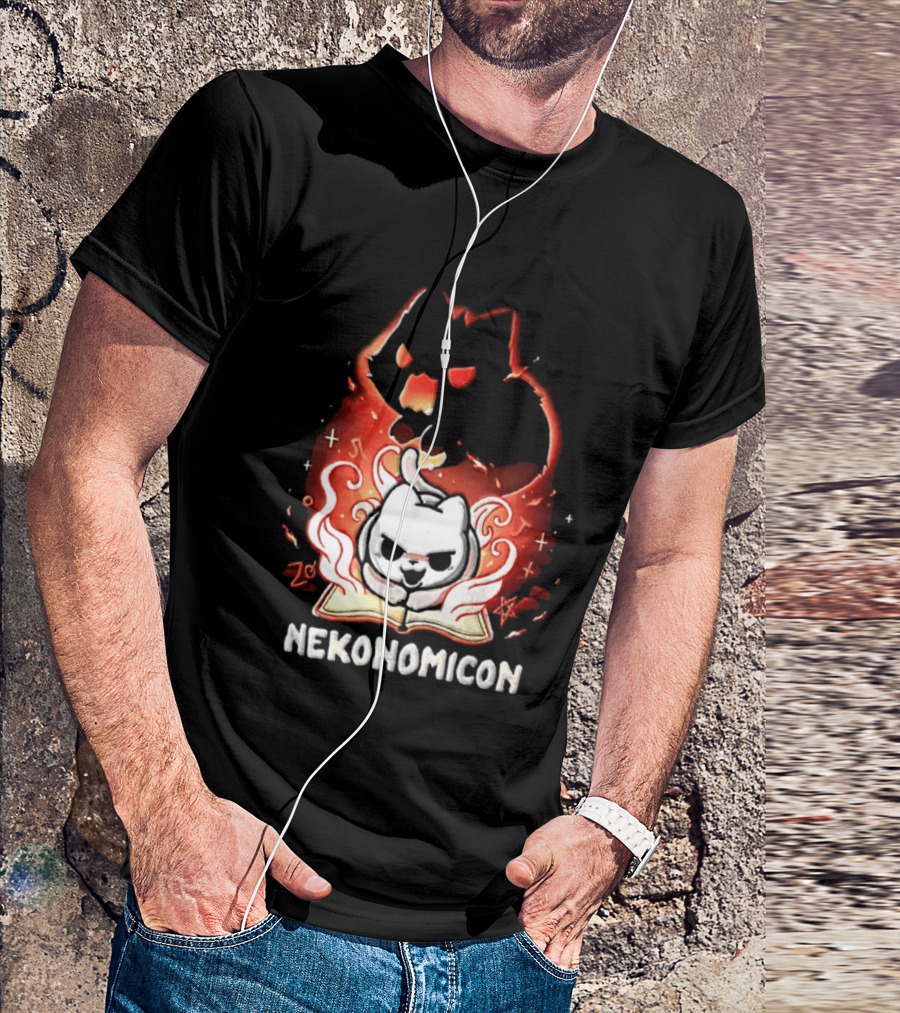 Nekonomicon Cat Summoning Dark Spirit Horror Occult Magic Spell Book T-Shirt