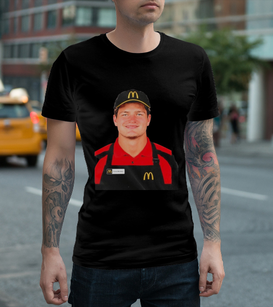 Drake Maye McDonald's Crew Member Uniform New England Patriots T-Shirt