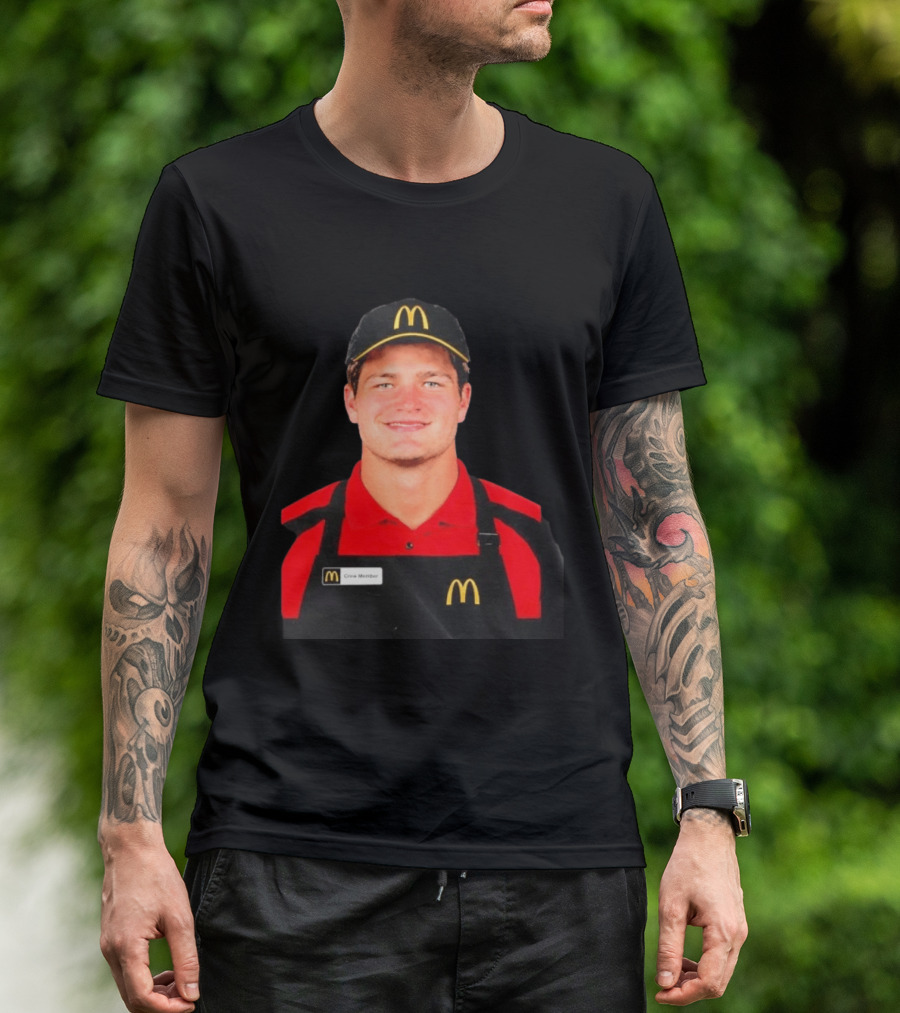 Drake Maye McDonald's Crew Member Uniform New England Patriots T-Shirt