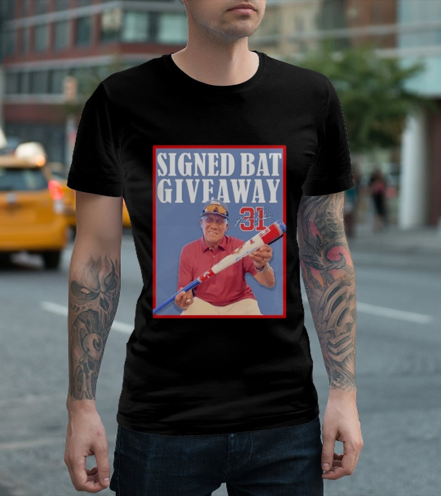 Ferguson Jenkins Signed Bat Giveaway 31 Autograph Event T-Shirt