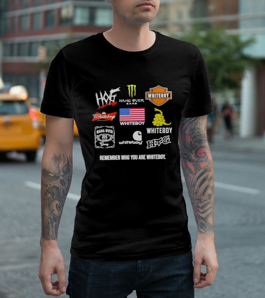 HXF Hangover Gang Whiteboy Remember Who You Are Whiteboy Whitesox USA Flag Gadsden T-Shirt