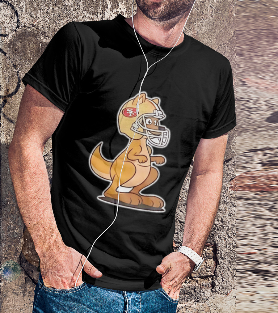 San Francisco 49ers Kangaroo Football Helmet Sports Team Fans T-Shirt