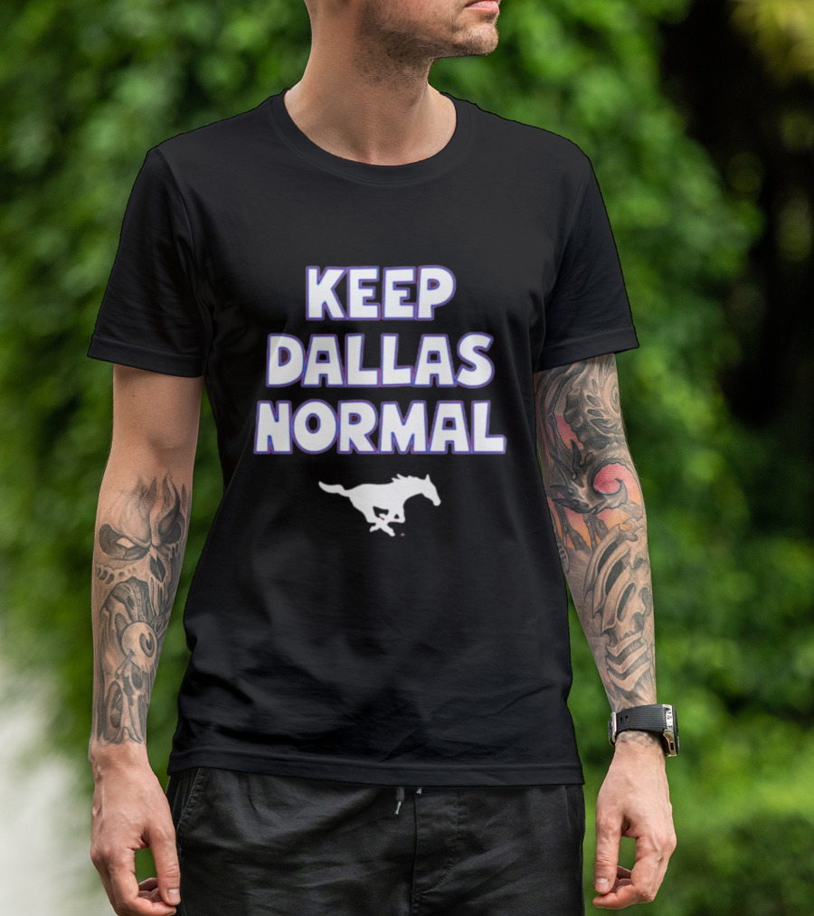 Keep Dallas Normal SMU Mustangs Running Horse T-Shirt