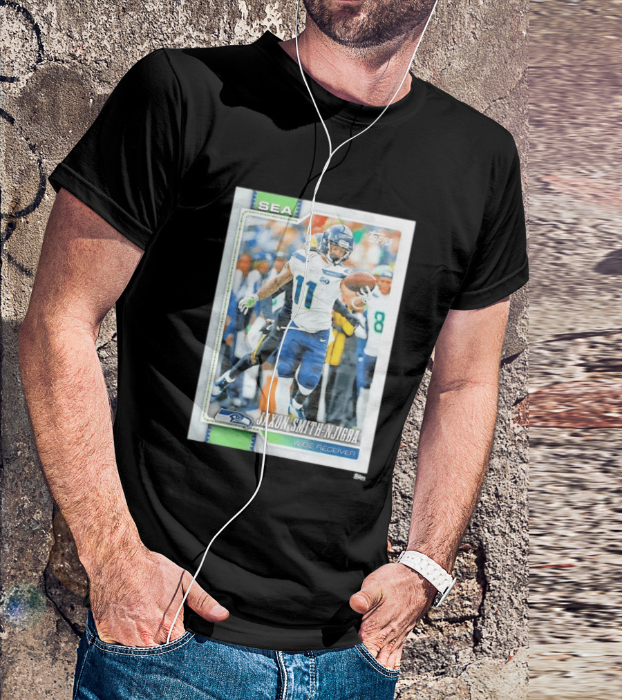 SEA Seahawks Jaxon Smith Njigba Topps Wide Receiver Trading Card T-Shirt