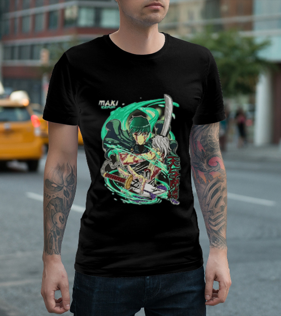 Maki Zenin Jujutsu Kaisen Tenyo Jubaku Heaven's Restriction Anime Sword T-Shirt