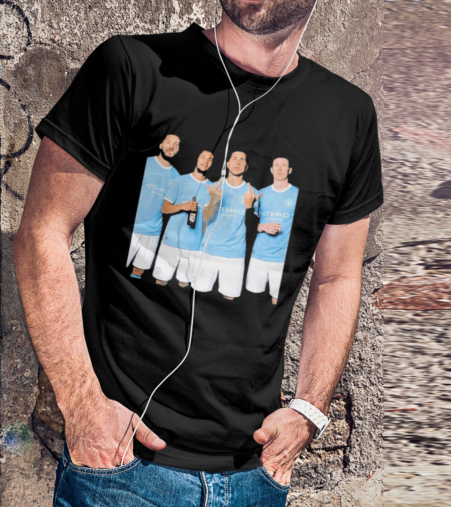 Manchester City Etihad Airways Kit Players Bottle Pose T-Shirt