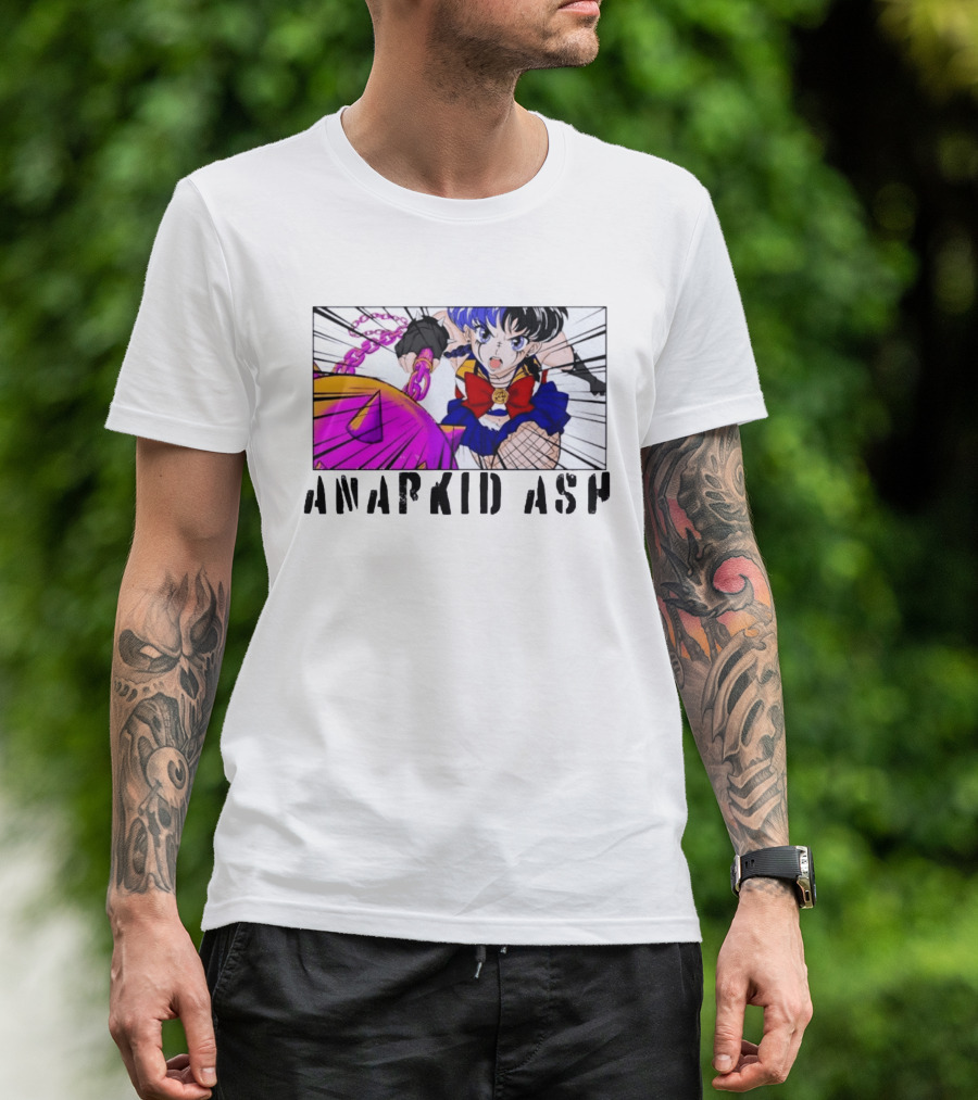Anarkid Ash Sailor Moon Anime Punk Fighter In Action T-Shirt