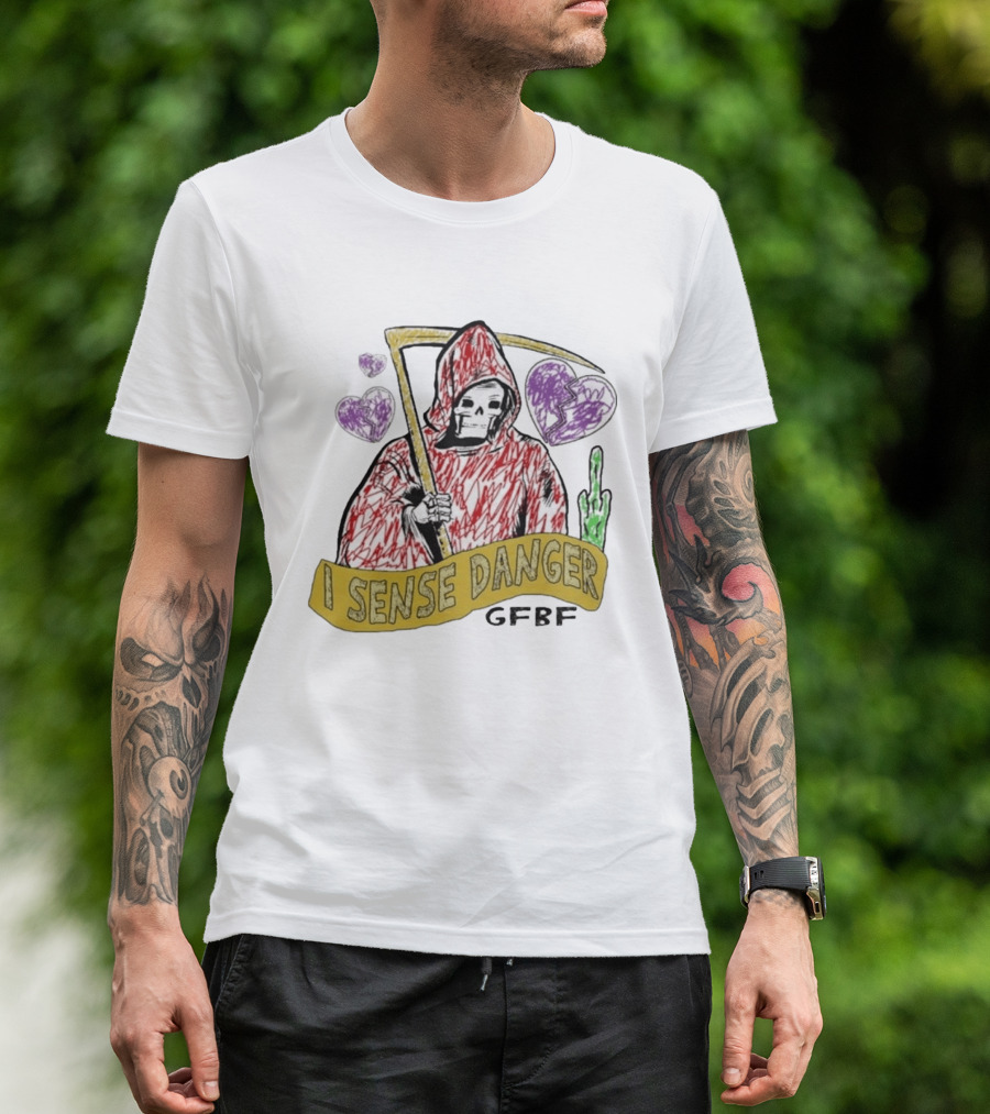 I Sense Danger Gfbf Grim Reaper Hearts T-Shirt